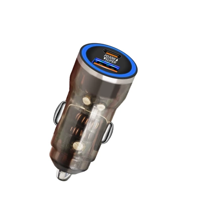Mobil şarj cihazları Cigarette Lighter One to Two - p12-transparent-black-excluding-packaging-box