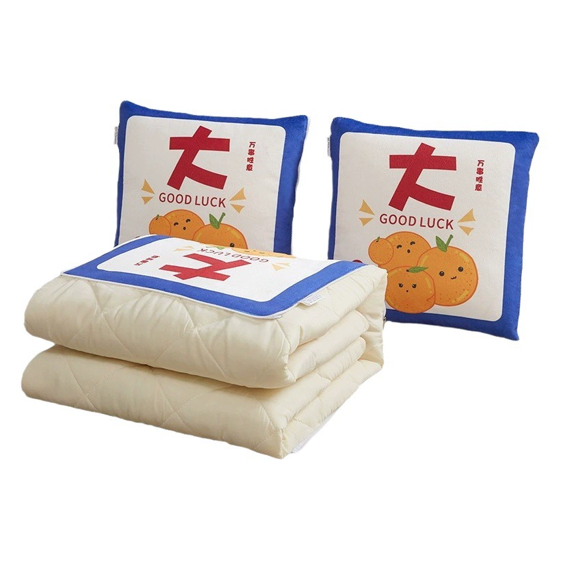 Автомобильное двухцелевое многоцелевое двухцелевое решетчатое одеяло-подушка два-в-одном, складная подушка, одеяло, подарок, индивидуальный логотип