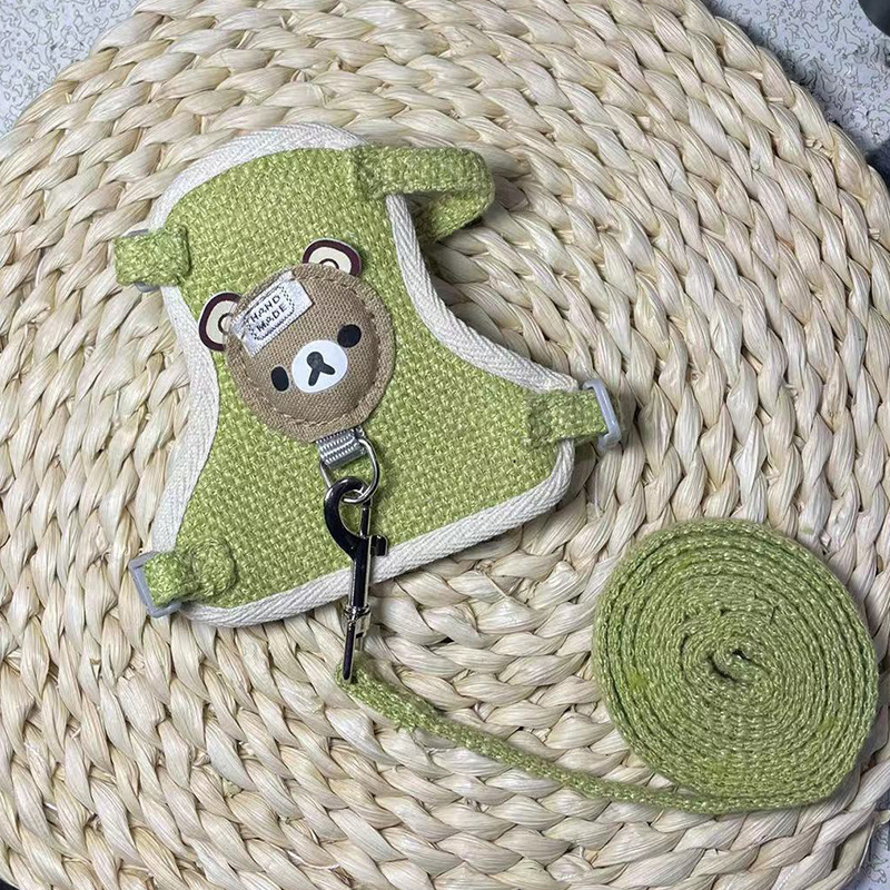 猫狗牵引绳防挣脱外出专用可调节背心式猫链遛猫绳挂球胸背猫背带|undefined