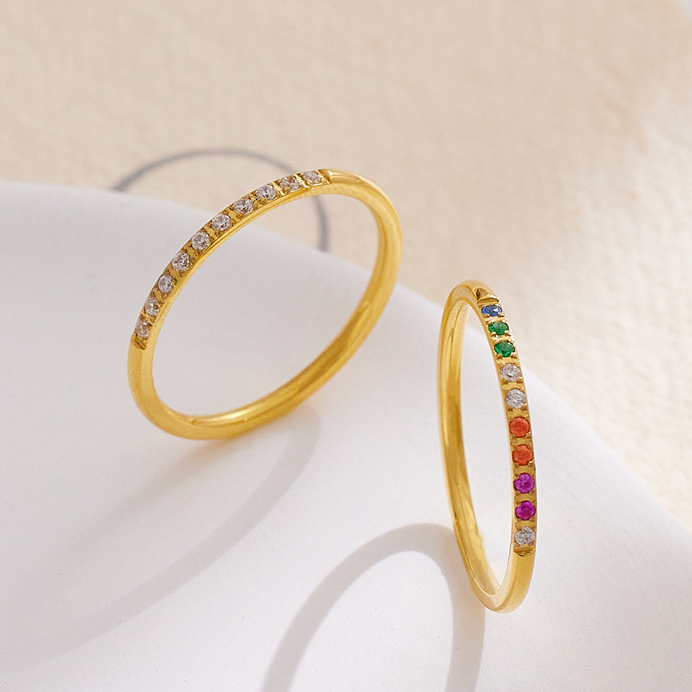 Daily Occasion Real Gold Plated Geometric 304 Stainless Steel Simple Style Waterproof Non Tarnish Rings