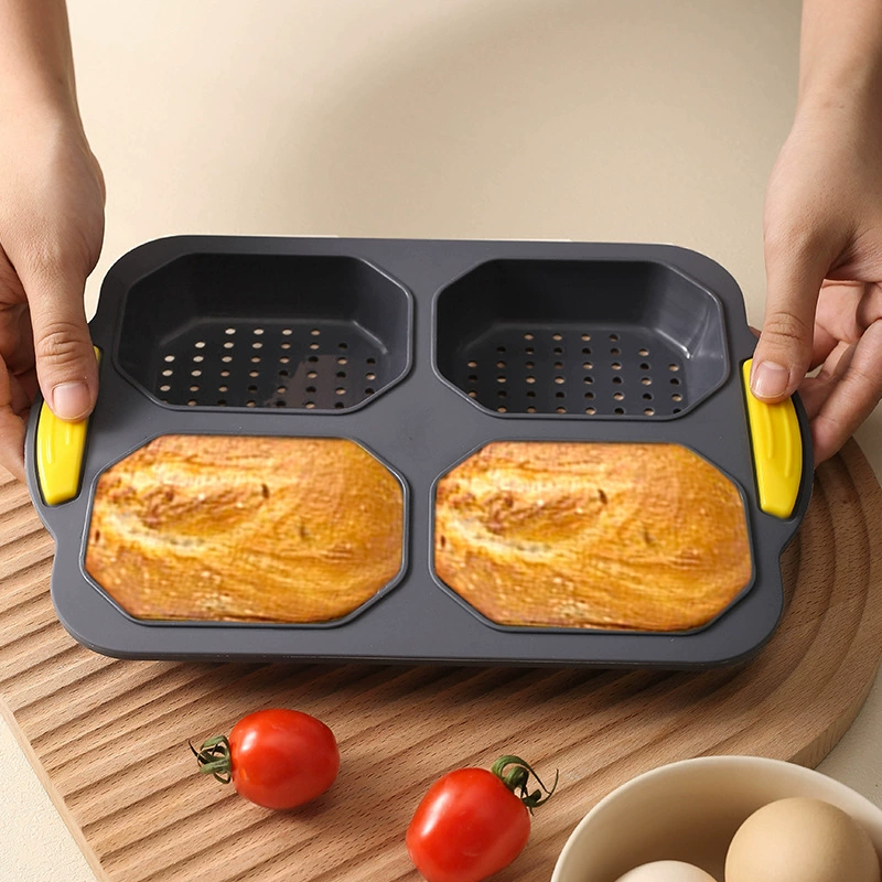 New Food Grade 4 Lauret Silicon Plague Bread Moom Baking Baking Cake Model DIY Baking Tools
