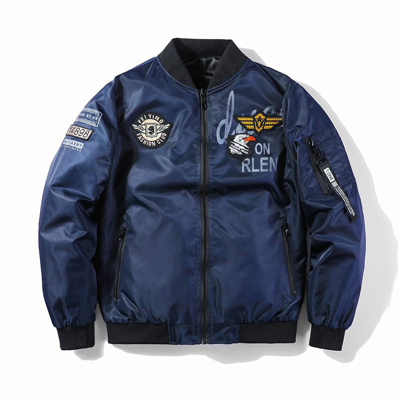 Chaqueta transfronteriza de piloto de estilo americano masculino chaqueta de marca de moda de primavera y otoño masculina doble cara vestir ropa de béisbol para aumentar el peso de la ropa masculina