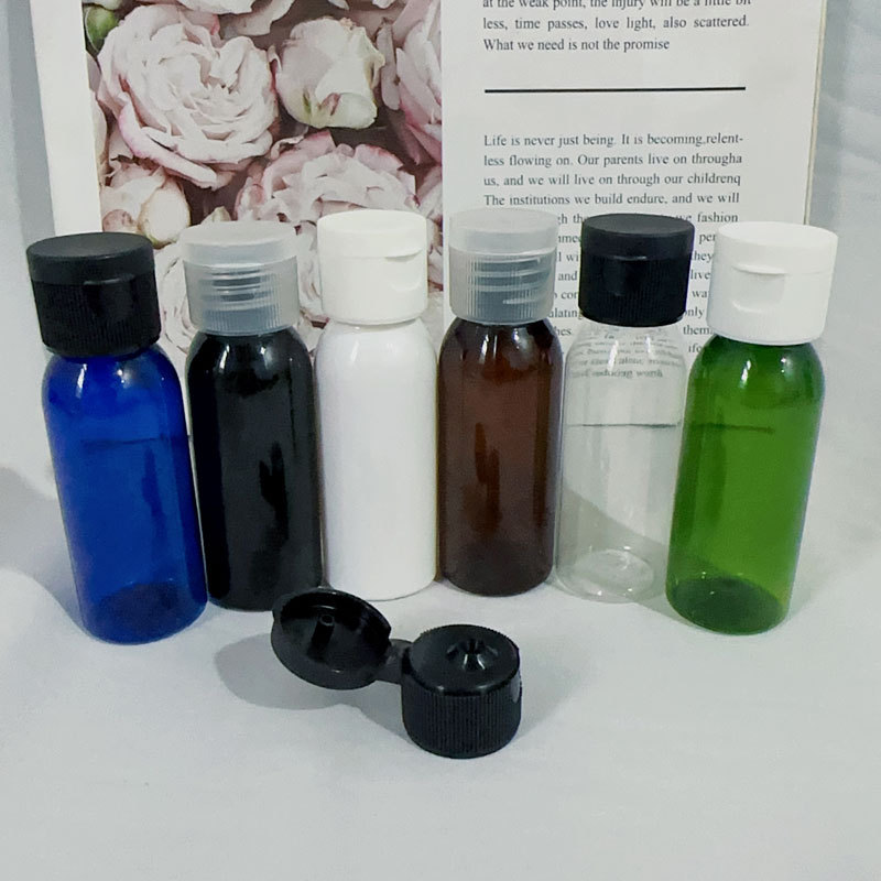 30ml克毫升圆肩翻盖瓶旅行化妆品洗发水空分装瓶洗漱沐浴露蝴蝶盖