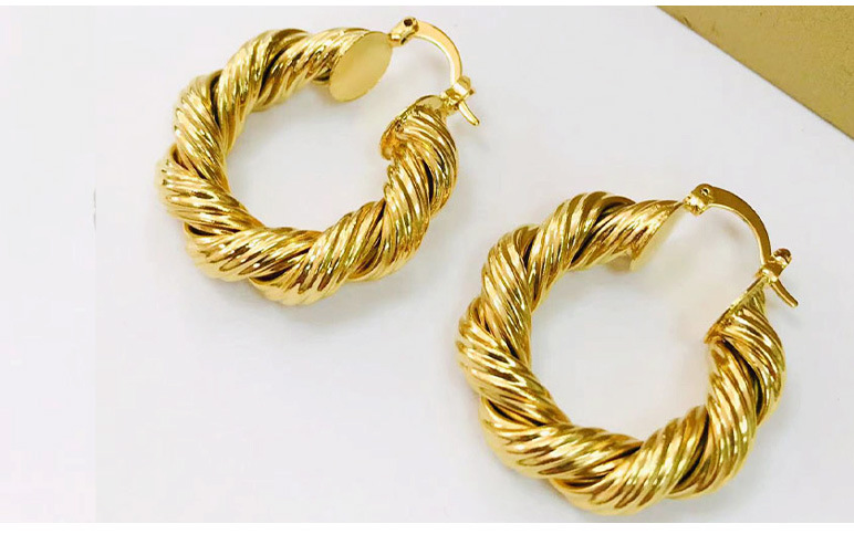 1 Pair Ins Style Twist Copper Plating 18k Gold Plated Earrings display picture 1