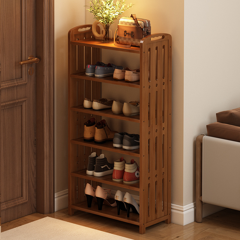 Estante de zapatos de bambú Nan simple puerta doméstica tipo económico armario de zapatos multicapa a prueba de polvo dormitorio almacenar en la puerta de la casa estante de almacenamiento