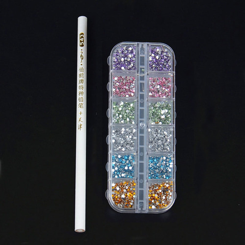 Nail Art Rhinestone Decoration Crayon Set Acrylic Diamond Flats Bottom 12 Color Diamond Nail Rhinestone Nail Art Diamond Ornaments Nail Art Rhinestone Decoration Crayon Set Acrylic Diamond Flats Bottom 12 Color Diamond Nail Rhinestone Nail Art Diamond Ornaments