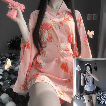 Abrigo Kimono + Maid negro