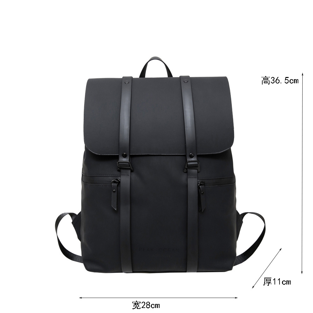 Mochila de estudiantes universitarios, nueva tendencia transfronteriza, mochila de pareja, mochila de computadora de cuero PU casual simple