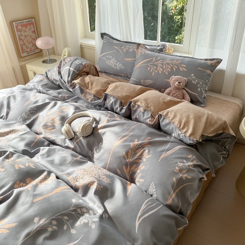 Parure de lit 4 pièces en coton aloe vera douceur de la peau_voghion.com