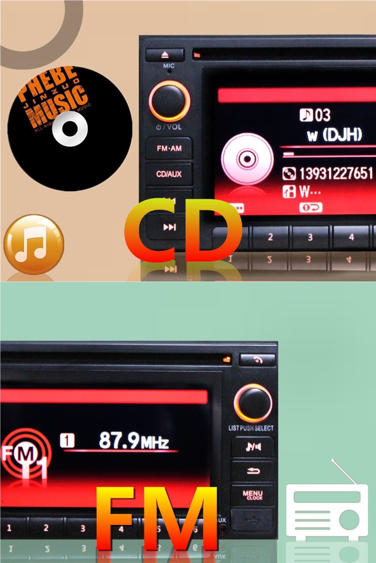 Car Cd Player for Nissan Qashqai, Honda, Volkswagen, Bluetooth Radio, USB Amplifier, Audio Modification Cd Head Unit