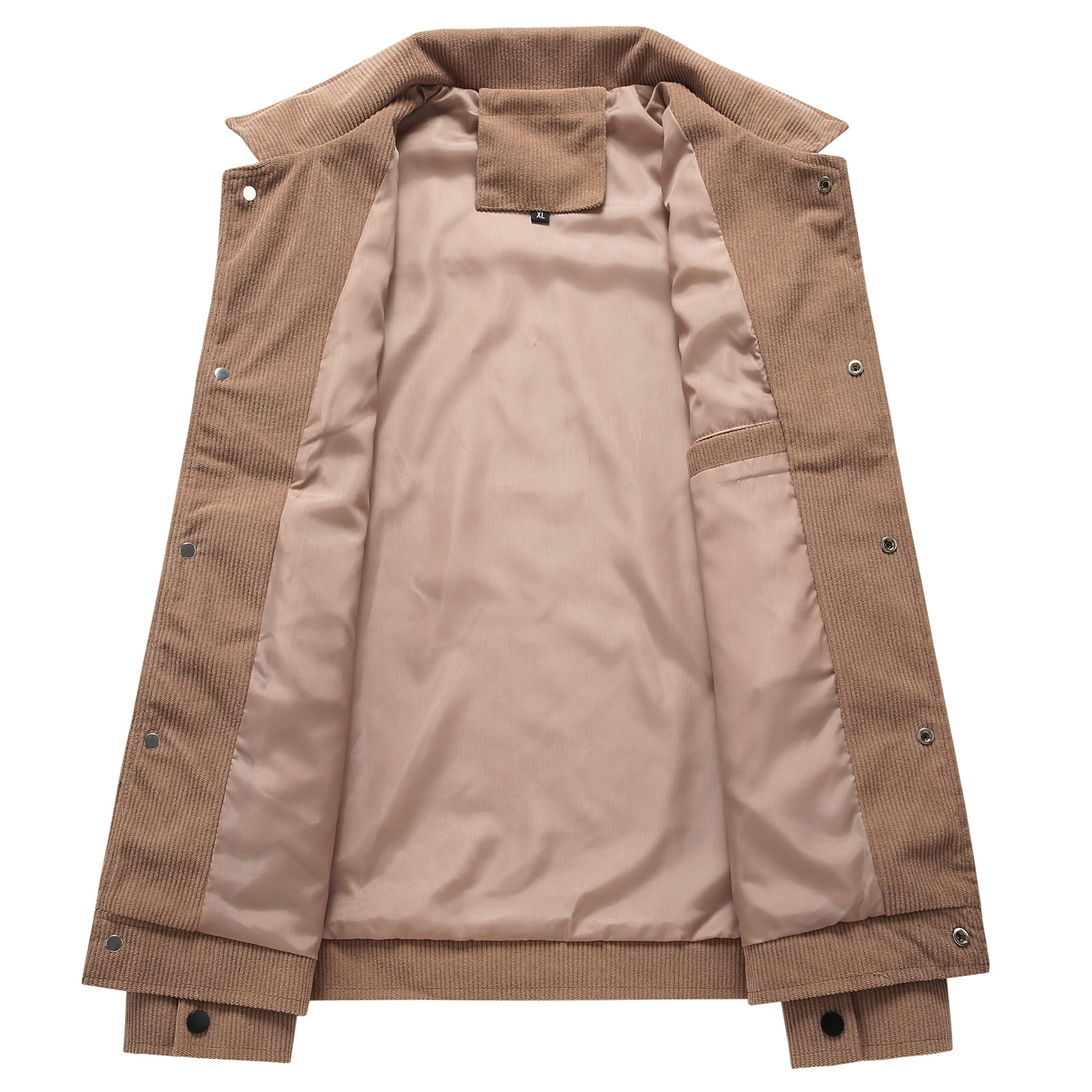 Herren-Cordjacke mit Revers – Leichter Frühlings-/Herbstmantel (Off-White/Schwarz/Khaki/Armygrün, M-5XL)_voghion.com