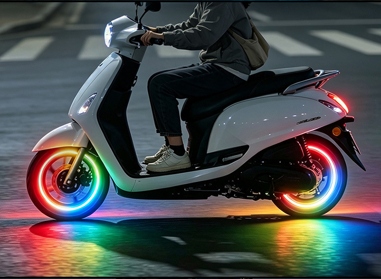 Wireless electric vehicle, electric motorcycle, Niu motorcycle decorative tire lights, modified colorful lights, luminous accessories fx