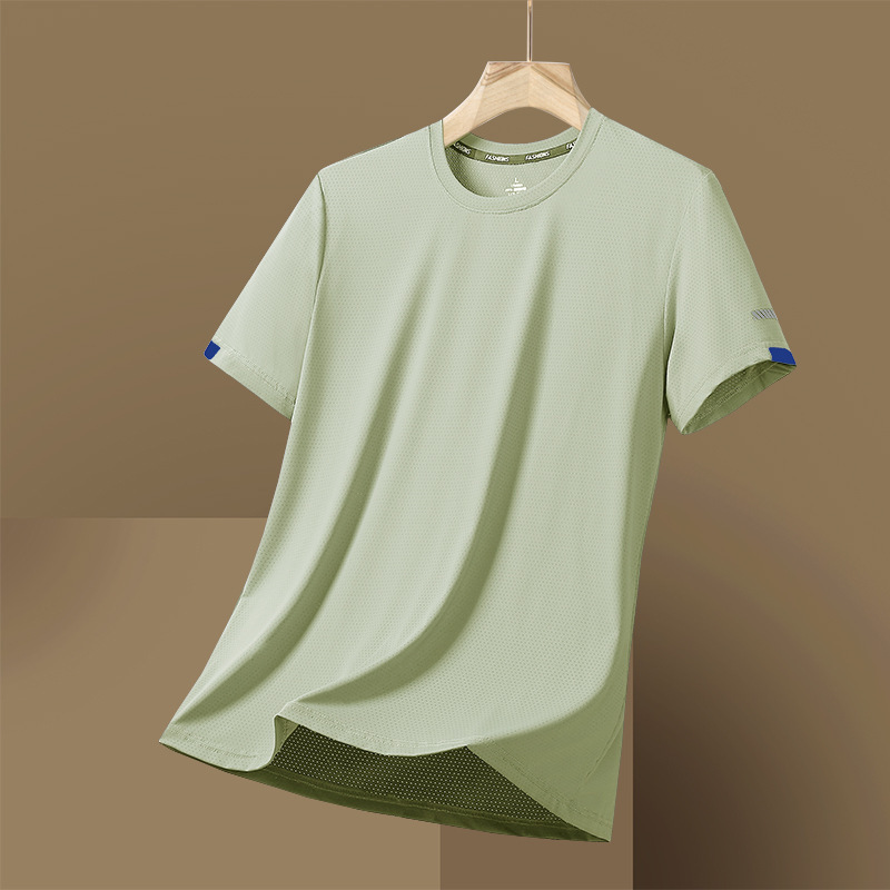 New Ice Cool Stretch Men's Ice Silk Quick-drying Short-sleeved T-shirt Short-sleeved Men's T-shirt Ice Silk Short-sleeved T-shirt Men's New Ice Cool Stretch Men's Ice Silk Quick-drying Short-sleeved T-shirt Short-sleeved Men's T-shirt Ice Silk Short-sleeved T-shirt Men's