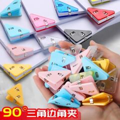 透明三角クリップオフィス文具ブッククリップテスト用紙アンチロールアクリル pp クリップ収納情報請求書フォルダー