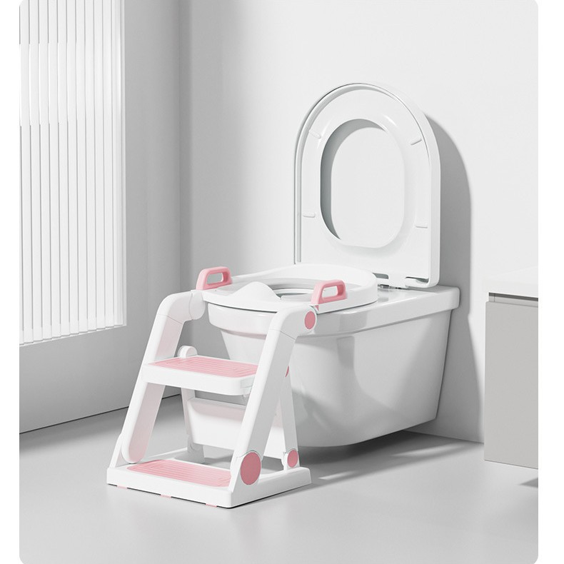 Children's step-style toilet, foldable toilet stand, no-installation required, child's ladder-style seat, foldable