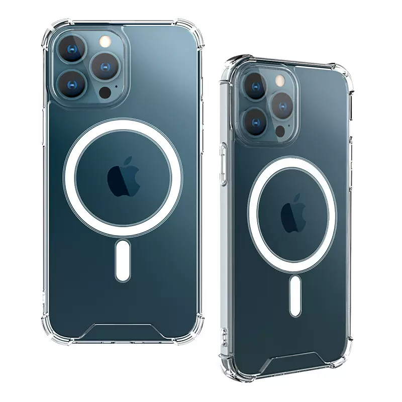 适用 13promax 防摔透明Magsafe磁吸壳新苹果硬壳免税店手机壳厂