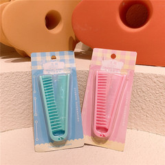 New foldable hair clip comb, portable straight hair comb, double folding plastic hair pin comb, creative travel hair accessory