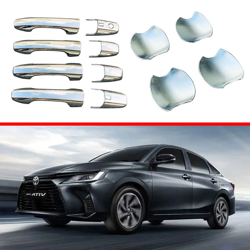Подходит для Toyota 23 Yaris Ativ внешняя дверная чаша ручка Модифицированная отделка Vios защита дверной ручки патч