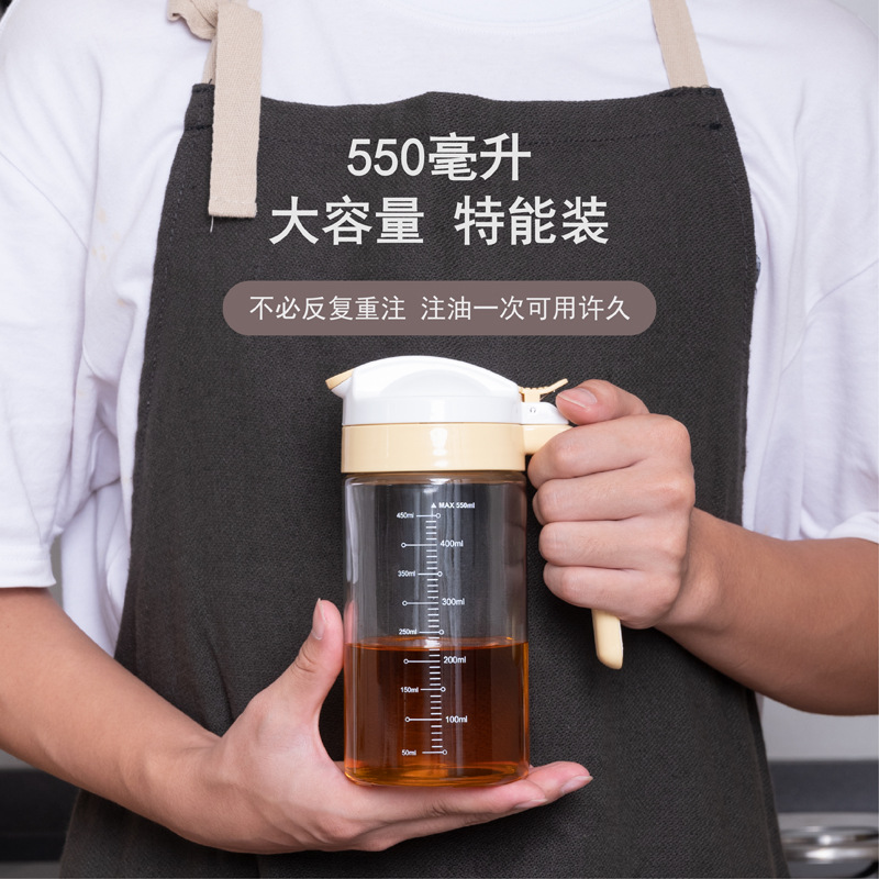 Revitalizing Oil Bottle Glass Kitchen European-Style Household Oil Can Soy Sauce Bottle Leak-Proof Vinegar Jar Refillable Seasoning Oil Bottle YH2409