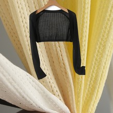 披肩外搭女夏防晒开衫短款冰丝针织空调衫超薄长袖配吊带裙子罩衫