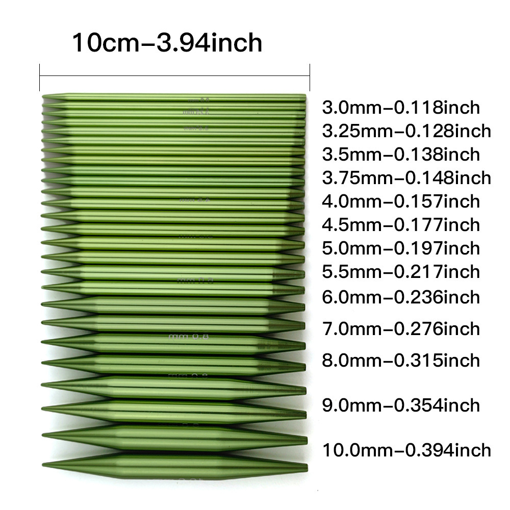 Agujas de suéter transfronterizas de óxido de aluminio verde desmontables 3.0 - 10.0mm13 tarjeta de pago cubierta PU