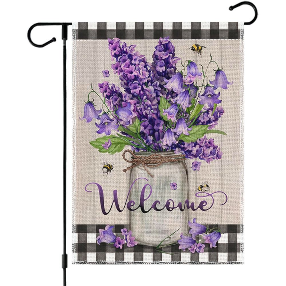 Cross-border Amazon Linen Spring Pattern Garden Flag Multiple Patterns Design Garden Flag Double-sided Printing
