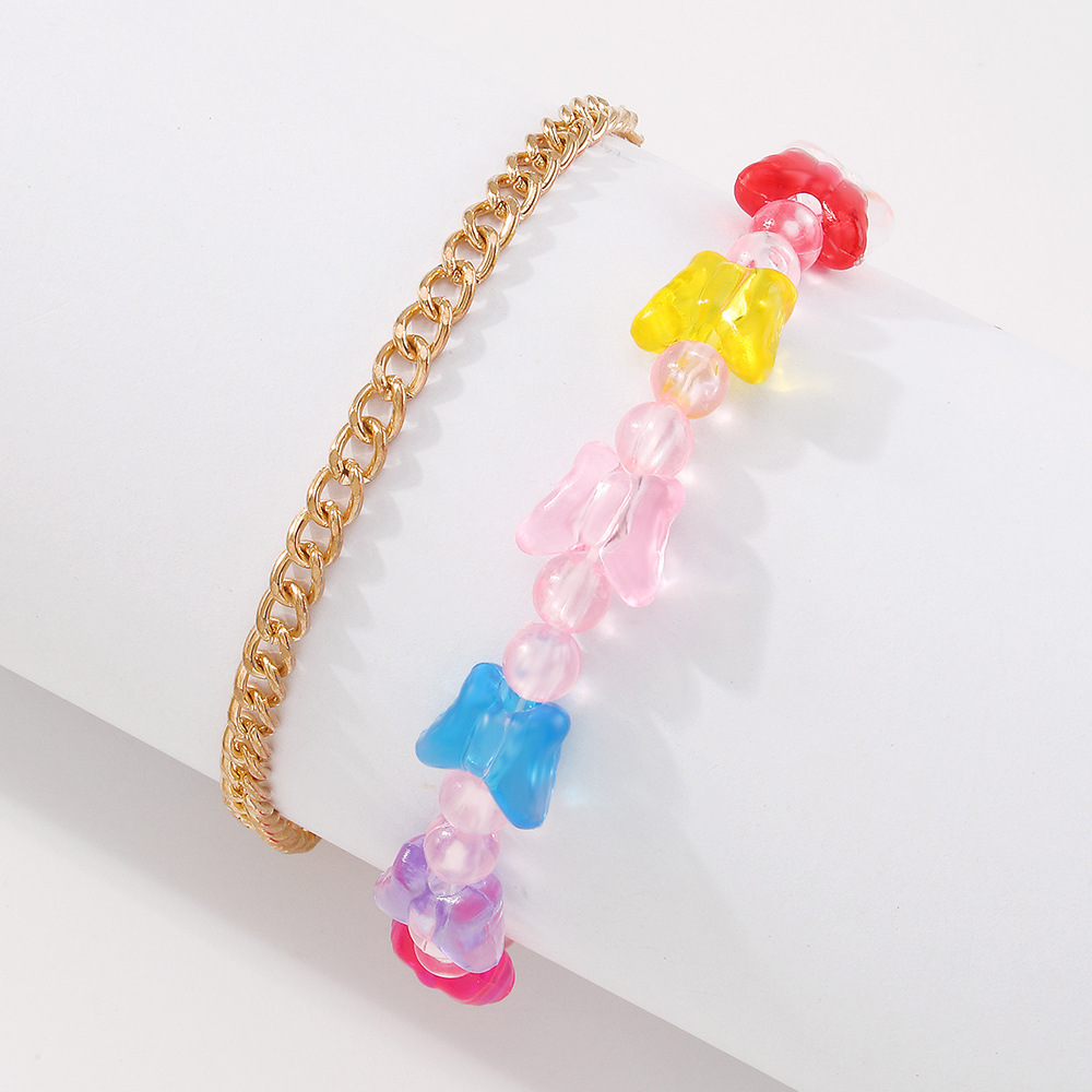 Candy Color Harz Schmetterling Herzförmige Perlen Armband Set Großhandel Nihaojewelry display picture 10
