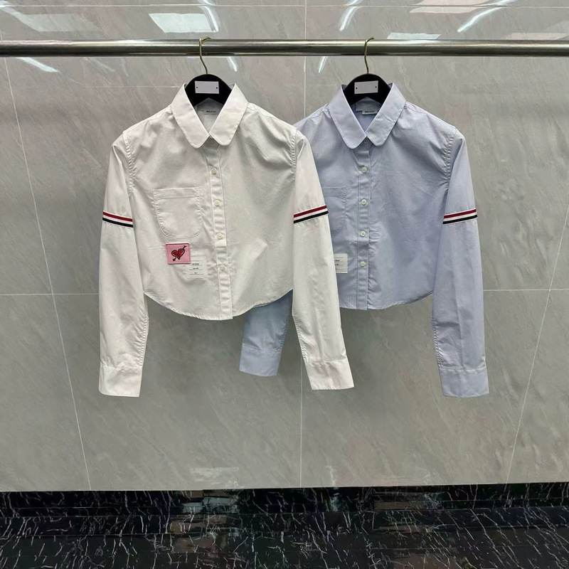 Factory Direct Sales Tb Women's Chinese Valentine's Day Limited Double-Sleeved Webbing Navel-Baring Long-Sleeved Shirt Casual Simple Cardigan Shirt Factory Direct Sales Tb Women's Chinese Valentine's Day Limited Double-Sleeved Webbing Navel-Baring Long-Sleeved Shirt Casual Simple Cardigan Shirt
