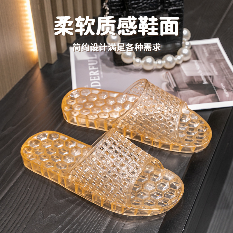 批发2024时尚水晶凉拖鞋夏季女透气轻便防滑家用居家室内拖鞋防水