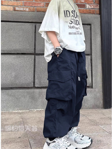 [Pure cotton] Children's overalls 2026 summer thin middle-aged and middle-aged children's casual pants, boys 'foot-tied sports pants