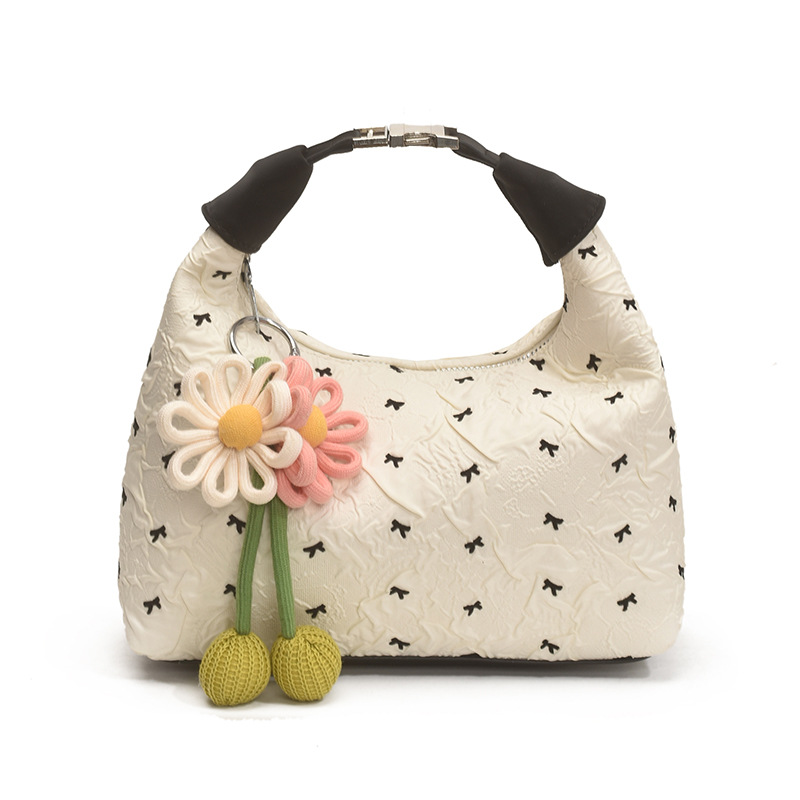 Bolsos populares de este año, nuevos bolsos de verano 2025, bolsos de hombro con lazo lindo, bandolera de color de contraste de estilo occidental