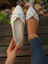 K 37304 Pointed Fly Weave Flat Bow Shoes ��ͷ�����ᵥЬ