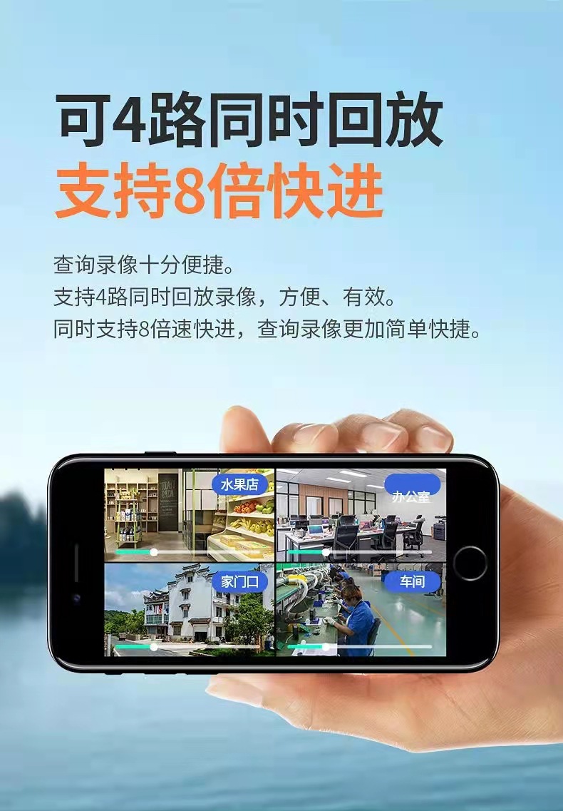 Wireless 360-degree rotating camera HD monitor complete set equipment home outdoor store commercial remote control