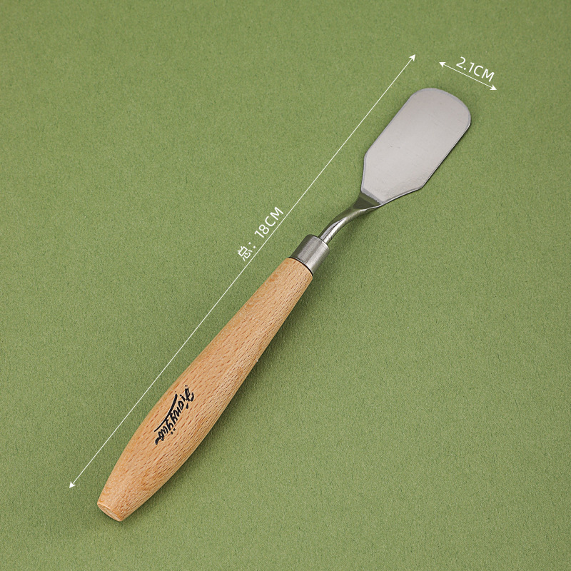 Raspador de arte, juego de cuchillo de pintura al óleo único, raspador de pintura de gouache de madera grande de acero inoxidable, herramienta manual