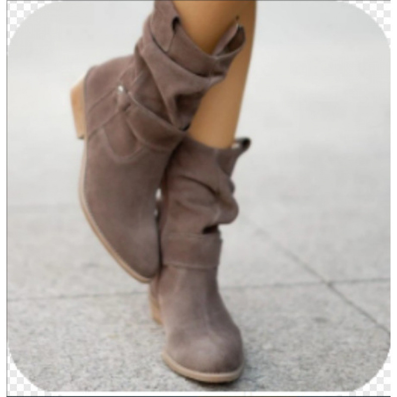 2025秋冬季新品wish外贸款低跟超大码44 45低跟绒面低筒女靴boots|undefined