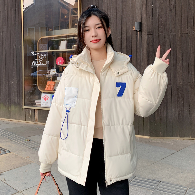 Nueva chaqueta de algodón encapuchada de invierno hembra de 2025 ropa de pan coreana pequeña chaqueta de algodón grande suelta image 6