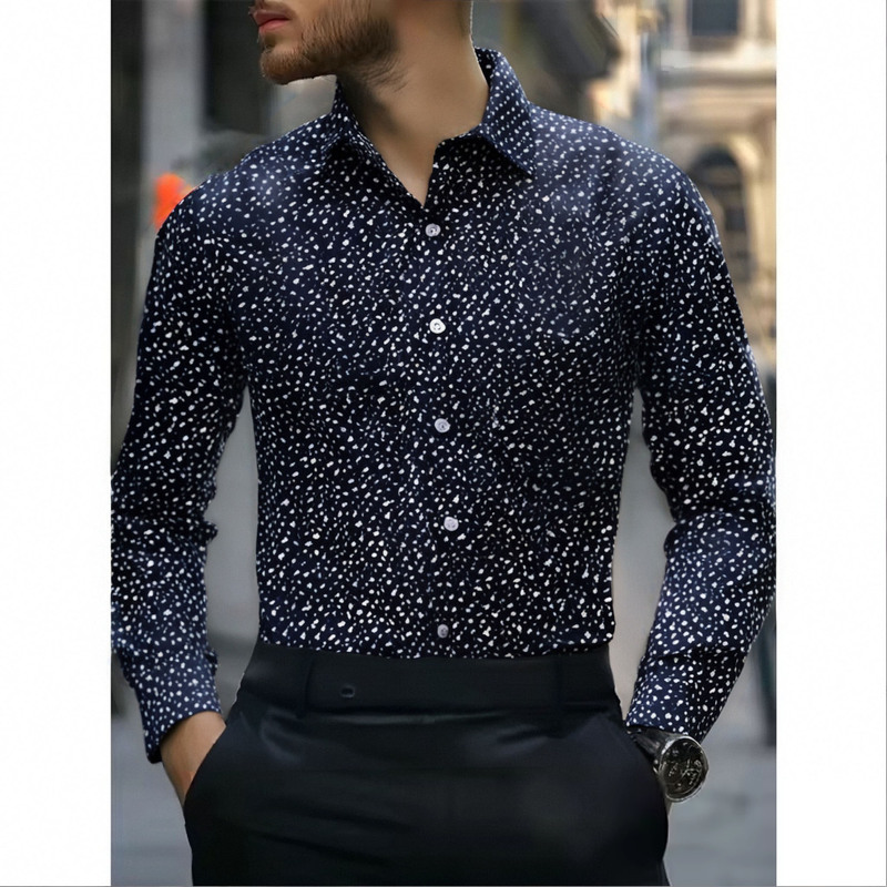 Men's New Printed Foreign Trade Shirts Spring and Summer Cross-Border Lapel Long-Sleeved Loose American Size Men's Large Size Shirts Men's Autumn Men's New Printed Foreign Trade Shirts Spring and Summer Cross-Border Lapel Long-Sleeved Loose American Size Men's Large Size Shirts Men's Autumn