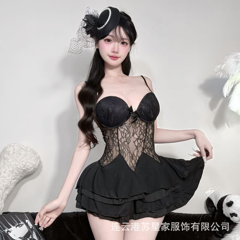 Suxing Sexy Intimates Large Size Sexy Deep V Underwire Sling Lace Breast Pad Push-Up Backless Tight One-Piece Nightgown Suxing Sexy Intimates Large Size Sexy Deep V Underwire Sling Lace Breast Pad Push-Up Backless Tight One-Piece Nightgown