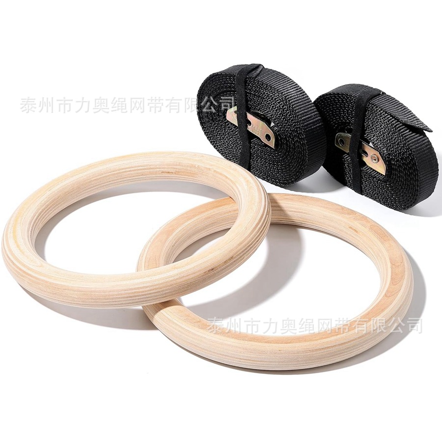 Birch Gymnastics Rings Fitness Rings Load-Bearing 300kg Adult Birch Rings Factory Direct Sales