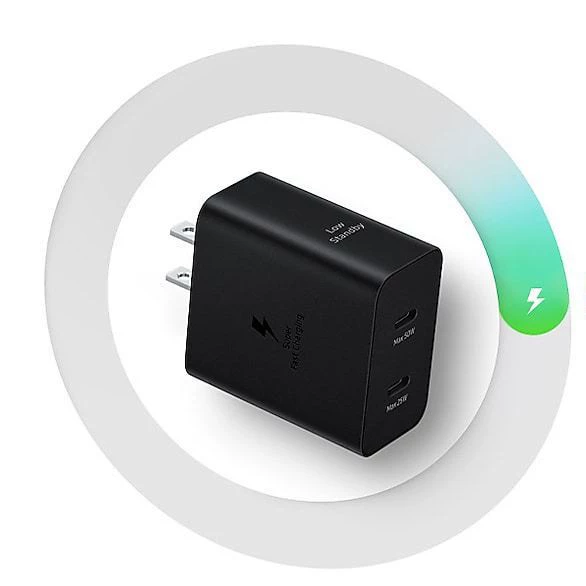 Подходящий для зарядного устройства Samsung 50W американского стандарта S24U быстрая зарядка T5020 с двумя портами type-c PD50W европейская и британская головка зарядного устройства