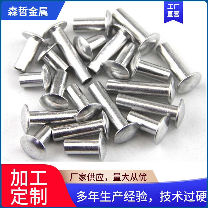 现货批发大扁头半空心铆钉扁圆头翻边铝铆钉刹车铆钉柳钉非标厂家
