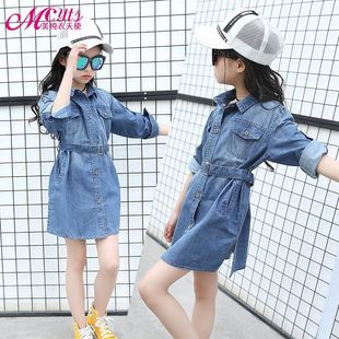 Children's Clothing Girls' Outwears Autum 2025 New Kidsren's Denim Windbreaker Medium and Large Kidsren's Korean Style Mid-Length Cardigan Tops