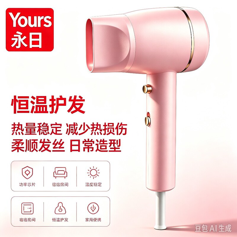 Yongri Hair Dryer Household Student Dormitory Low-Power Hair Dryer Hot and Cold Air Compact Constant Temperature Hair Dryer Silent