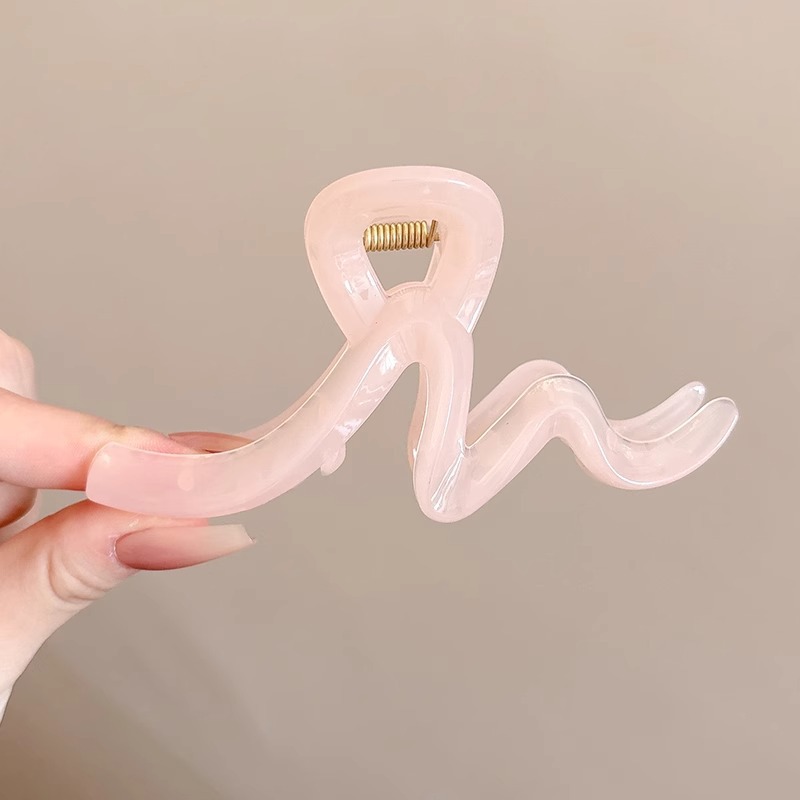 De alta calidad de felpa marrón horquilla hacia atrás cabeza clip de pelo tocado femenino otoño e invierno Gran Tiburón peludo horquilla