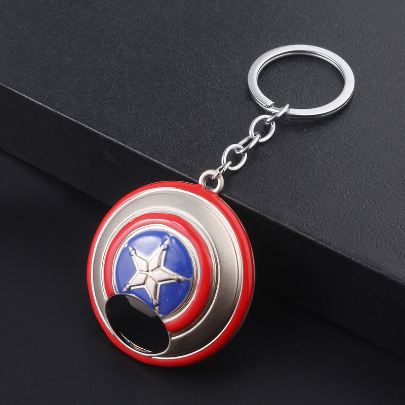 Movie Merchandise Avengers Captain America Shield Metal Bottle Opener Keychain Beer Drink Opener