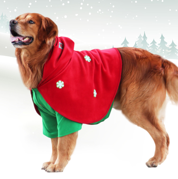 Pet it Amazon pet Christmas clothes cloak large dog dog transformation costume shawl red golden retriever clothes