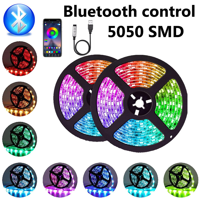 Traje de tira de luz LED dedicado transfronterizo 5050/2835 Bluetooth APP control RGB interior bajo voltaje sala de estar tira de luz