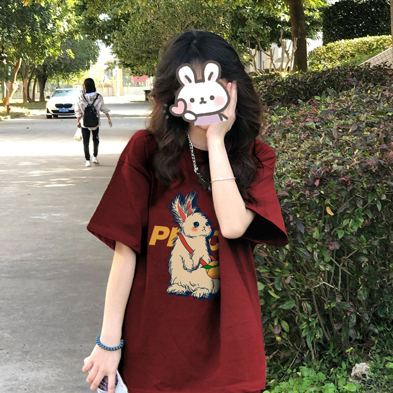 Pure Cotton Short-sleeved T-shirt Women's 2024 Summer New Style Inner Jacket Men's and Women's Crewneck Fashionable Brand Shoulder Half-sleeved T-shirt Spring