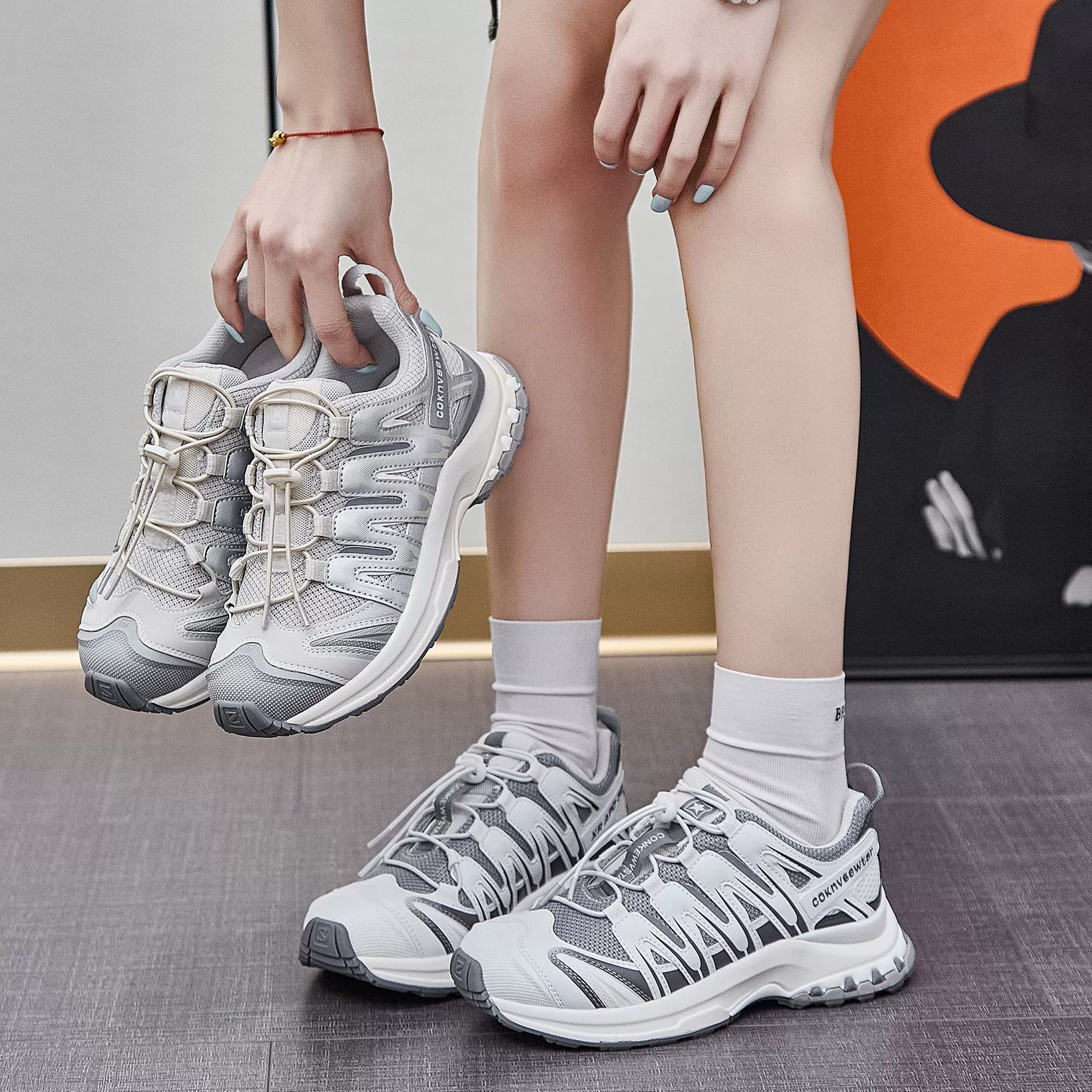 Кожаная обувь для походов на толстой подошве женская 2025 новая весна и лето дикая повседневная спортивная обувь на открытом воздухе легкая дышащая папочка обувь