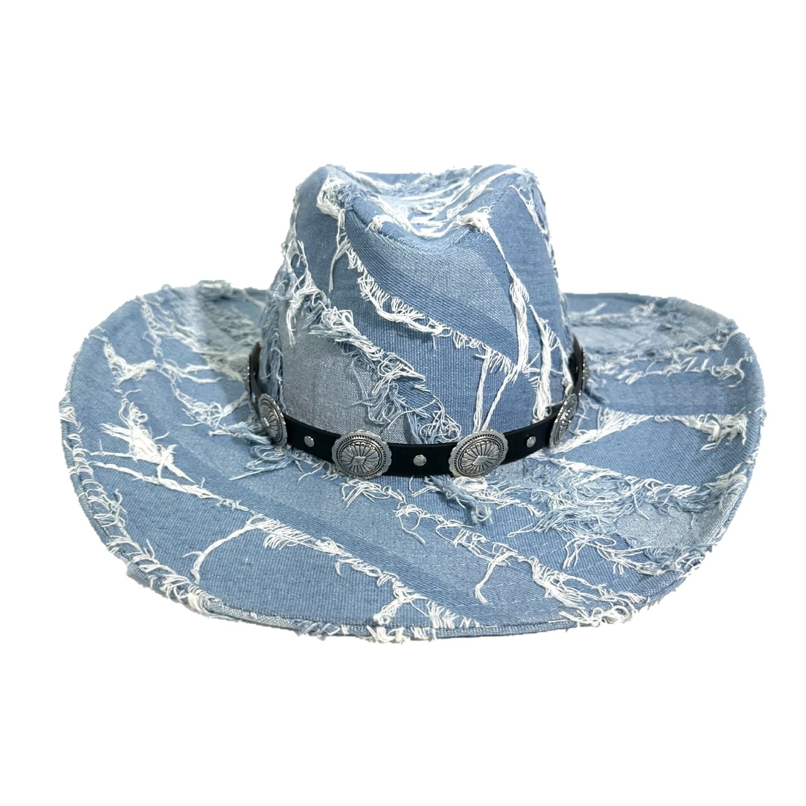 Women's Denim Cowboy Hat Distressed Summer Sun Protection Cap_voghion.com